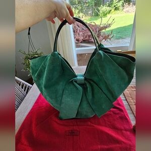 Valentino green suede large 360 bow bag